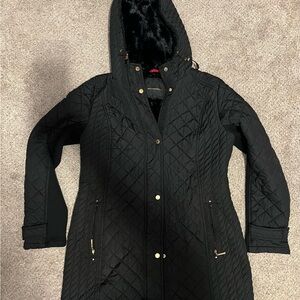Weatherproof Women’s Jacket Size M Insulated Black Quilted Full Zip Hood